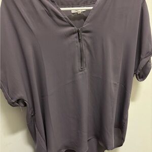 Maurices Charcoal Zip-Front Blouse